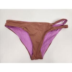 L*Space Breakers Bikini Bottom Reversible Size Small Purple Brown NWOT